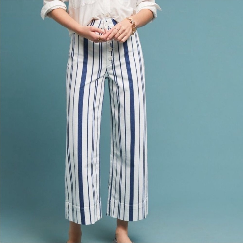 Anthropologie Captaine stripped wide leg pants